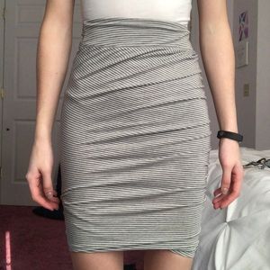 Lululemon Striped Ruched Pencil Skirt